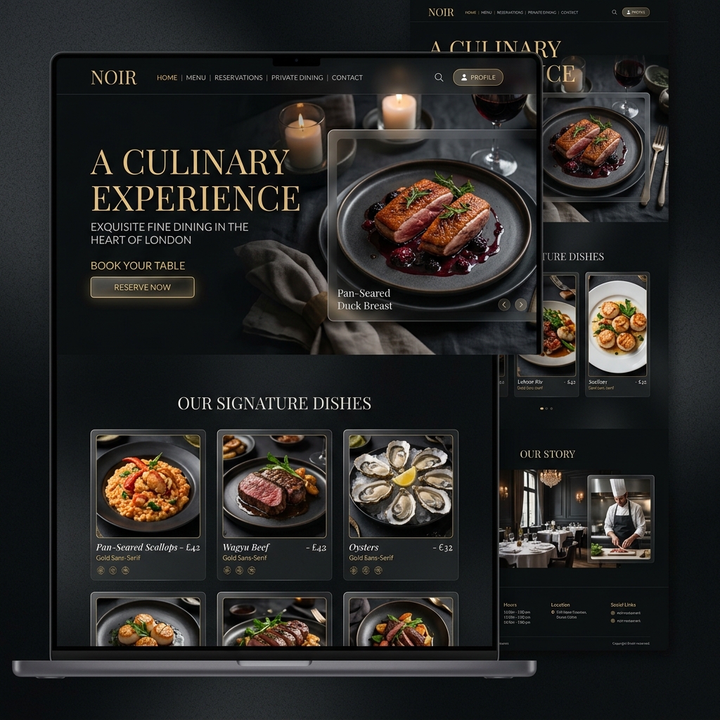 Luxury Restaurant Website Mockup